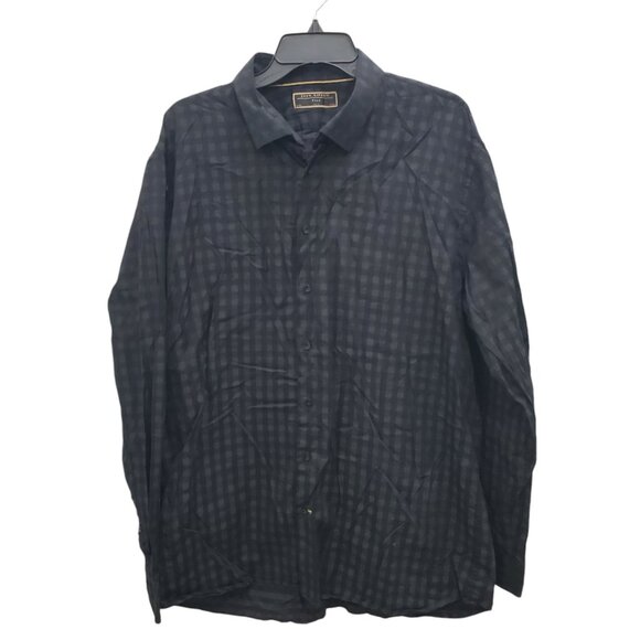 Jack Lipson‎ Flex Men's Big & Tall Black Gray Buffalo Plaid LS Dress Shirt XXL - Picture 1 of 7